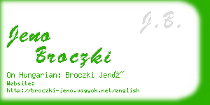 jeno broczki business card